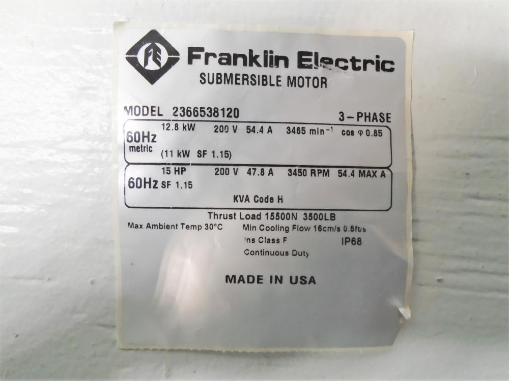Franklin Electric Submersible Motor, Model# 2366538120